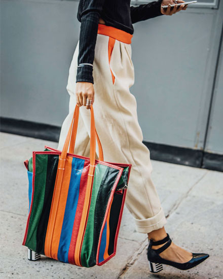 Preowned Balenciaga Bazar Bag Cloth Crossbody Bag In Orange  ModeSens
